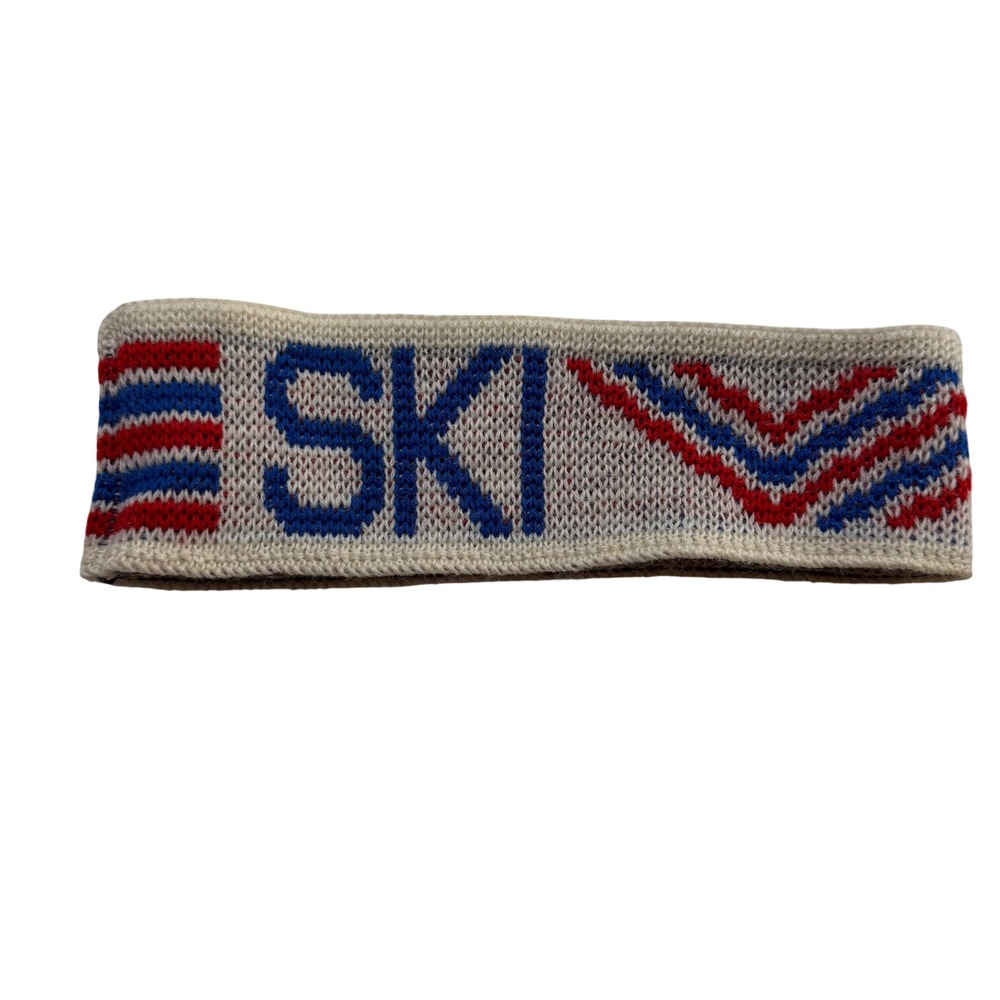 CHAWO OF NORWAY SKI Headband Cream Oslo 1982 Knit Wool Unisex Winter